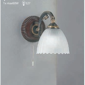 Aplica de perete design italian din alama cu lemn 3510 106055 universul-luminii.ro