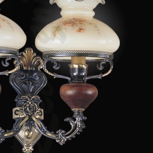Aplica de perete design italian din alama cu lemn 636 105615 universul-luminii.ro