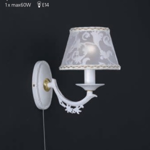 Aplica de perete design italian din alama cu metal alb 9630 102355 universul-luminii.ro