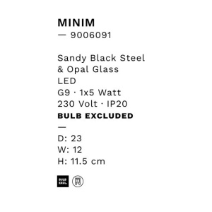 Aplica de perete design modern Minim negru 148365 universul-luminii.ro