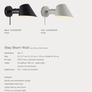 Aplica de perete design modern Stay gri 206065 universul-luminii.ro