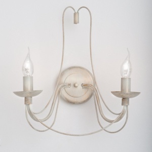Aplica de perete design rustic cu 2 brate Vela, ivory 198785 universul-luminii.ro