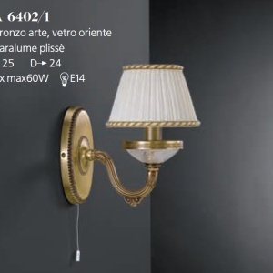Aplica de perete din alama 1 brat design italian 6402 102035 universul-luminii.ro