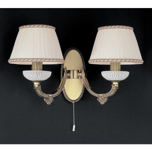 Aplica de perete din alama 2 brate design italian 5400 101935 universul-luminii.ro