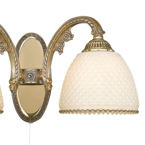 Aplica de perete din alama 2 brate design italian 7105 102335 universul-luminii.ro