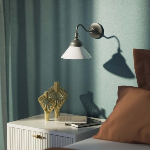 Aplica de perete din alama si sticla design vintage Sofia - Img 17