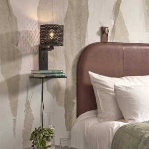 Aplica de perete eco din bambus cu polita Java shelf bl./18x15, bl 120925 universul-luminii.ro