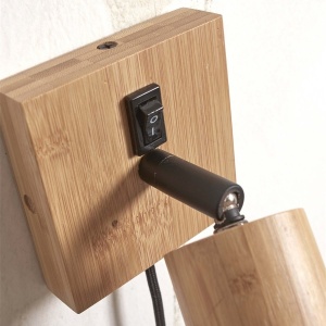 Aplica de perete eco din bambus Java nat/15x17, bl./nat - Img 3