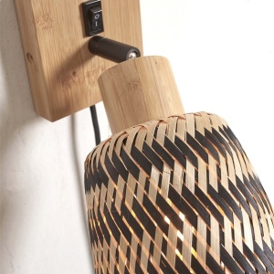 Aplica de perete eco din bambus Java nat/15x17, bl./nat - Img 6