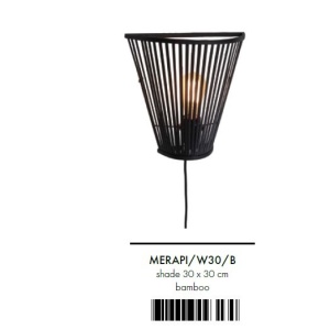 Aplica de perete eco din bambus Merapi tapered 30cm, bl 213455 universul-luminii.ro