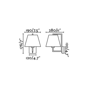 Aplica de perete eleganta design clasic FRAME nickel/negru 190095 universul-luminii.ro