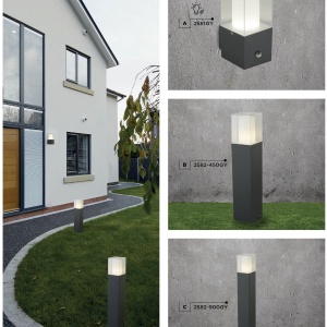 Aplica de perete exterior cu senzor de miscare Outdoor 2581GY SRT 74645 universul-luminii.ro