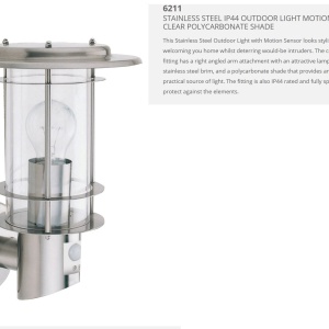 Aplica de perete exterior cu senzor de miscare Outdoor 6211 SRT 75035 universul-luminii.ro
