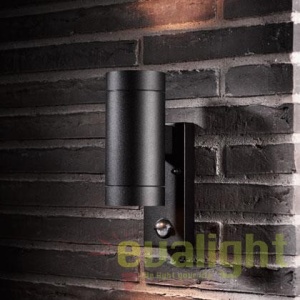 Aplica de perete exterior, dubla cu senzor, IP54 Tin Maxi negru 21519103 NL 44505 universul-luminii.ro
