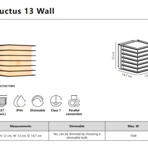 Aplica de perete exterior IP44 design modern Fluctus 13 133545 universul-luminii.ro