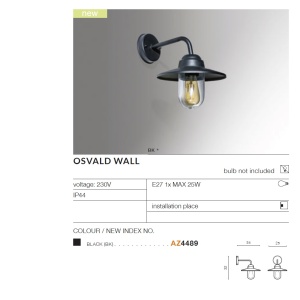 Aplica de perete exterior IP44 OSVALD 97245 universul-luminii.ro