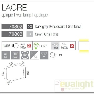Aplica de perete exterior IP54 Lacre 70802 47715 universul-luminii.ro