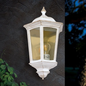 Aplica de perete exterior stil clasic IP43 Puchberg AL 11K/82505 weiß-gold/rauch OR 631105 universul-luminii.ro