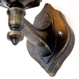 Aplica de perete exterior stil clasic IP43 Puchberg AL 11K/82570 schwarz-gold/rauch OR 249305 universul-luminii.ro