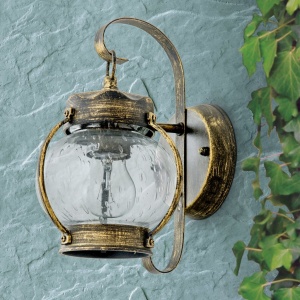Aplica de perete exterior stil rustic IP23 Taverna AL 11-1165 schwarz-gold OR - Img 6