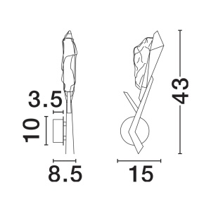 Aplica de perete LED alama antic cu sticla lucrat manual GRETA - Img 7