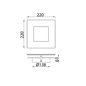 Aplica de perete LED design ambiental DALIA 22x22cm, alb/ auriu 131855 universul-luminii.ro