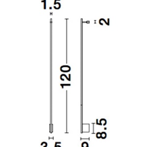 Aplica de perete LED design liniar GROPIUS negru, L-120cm, H-9cm - Img 3