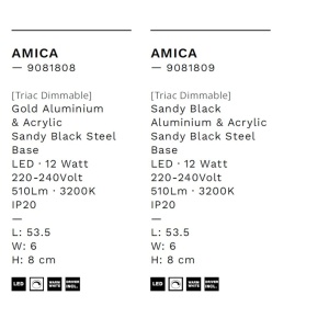 Aplica de perete LED design modern AMICA aurie 245925 universul-luminii.ro