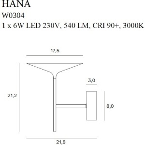 Aplica de perete LED design modern HANA auriu - Img 2