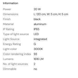 Aplica de perete LED, exterior, liniara, IP65, Predazzo - Img 6