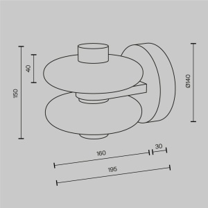 Aplica de perete LED metal maro, sticla Nuvem - Img 5