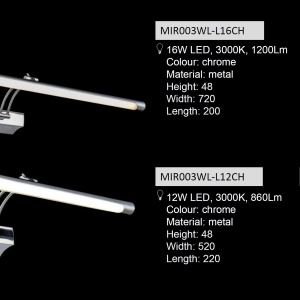 Aplica de perete LED pentru oglinda / tablou Fino 12W MYMIR003WL-L12CH 71495 universul-luminii.ro