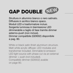 Aplica de perete lumina ambientala LED GAP DOUBLE negru L-32cm, 3000K 149895 universul-luminii.ro