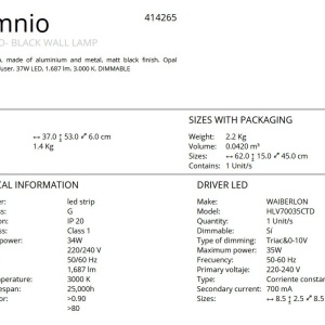 Aplica de perete lumina ambientala LED Omnio negru 149915 universul-luminii.ro
