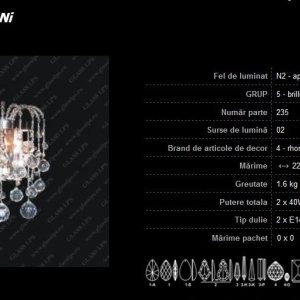 Aplica de perete Lux cristal Bohemia N27 235/02/4 - Img 3
