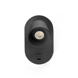 Aplica de perete minimalista CORB USB C neagra - Img 2