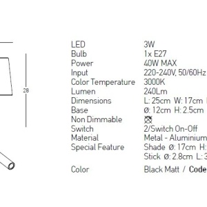 Aplica de perete moderna cu brat flexibil si reader LED Hotel 154985 universul-luminii.ro