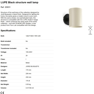 Aplica de perete moderna design elegant LUPE negru/bej 190235 universul-luminii.ro