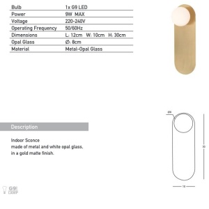 Aplica de perete moderna stil minimalist Fely aurie 154945 universul-luminii.ro
