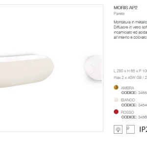 Aplica de perete MORIS AP2 rosu 34560 42325 universul-luminii.ro