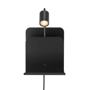 Aplica de perete, mufa USB, design modern ROOMI negru 2112551003 NL 94215 universul-luminii.ro