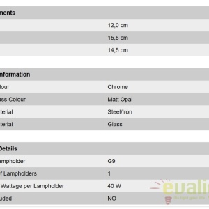 Aplica de perete pentru baie IP44 Lapo WA 2-1276/1 chrom OR 61225 universul-luminii.ro