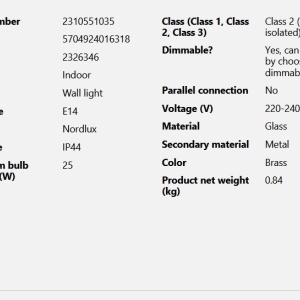 Aplica de perete pentru baie stil minimalist nordic IP44 Tutan 230135 universul-luminii.ro