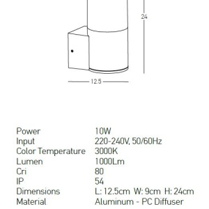 Aplica de perete pentru iluminat exterior IP54 Haus negru 118285 universul-luminii.ro