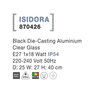 Aplica de perete pentru iluminat exterior IP54 ISIDORA NVL-870426 79285 universul-luminii.ro