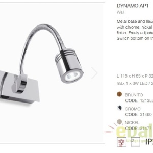 Aplica de perete power LED DYNAMO AP1 CROMO 031460 45745 universul-luminii.ro