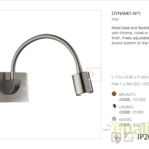 Aplica de perete power LED DYNAMO AP1 NICKEL 031477 - Img 2