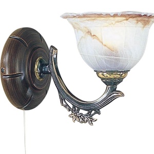 Aplica de perete rustica design italian din alama cu lemn 2801 105655 universul-luminii.ro