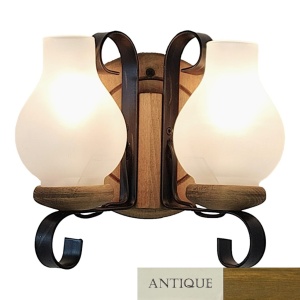 Aplica de perete rustica fabricata manual din lemn Roata WOOD-RO-AP2 54855 universul-luminii.ro