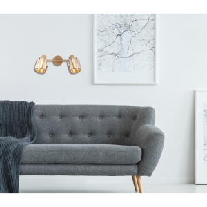 Aplica de perete sau tavan, Cristal K9 fumuriu, 2xE14, Run 80040246 GL 247105 universul-luminii.ro